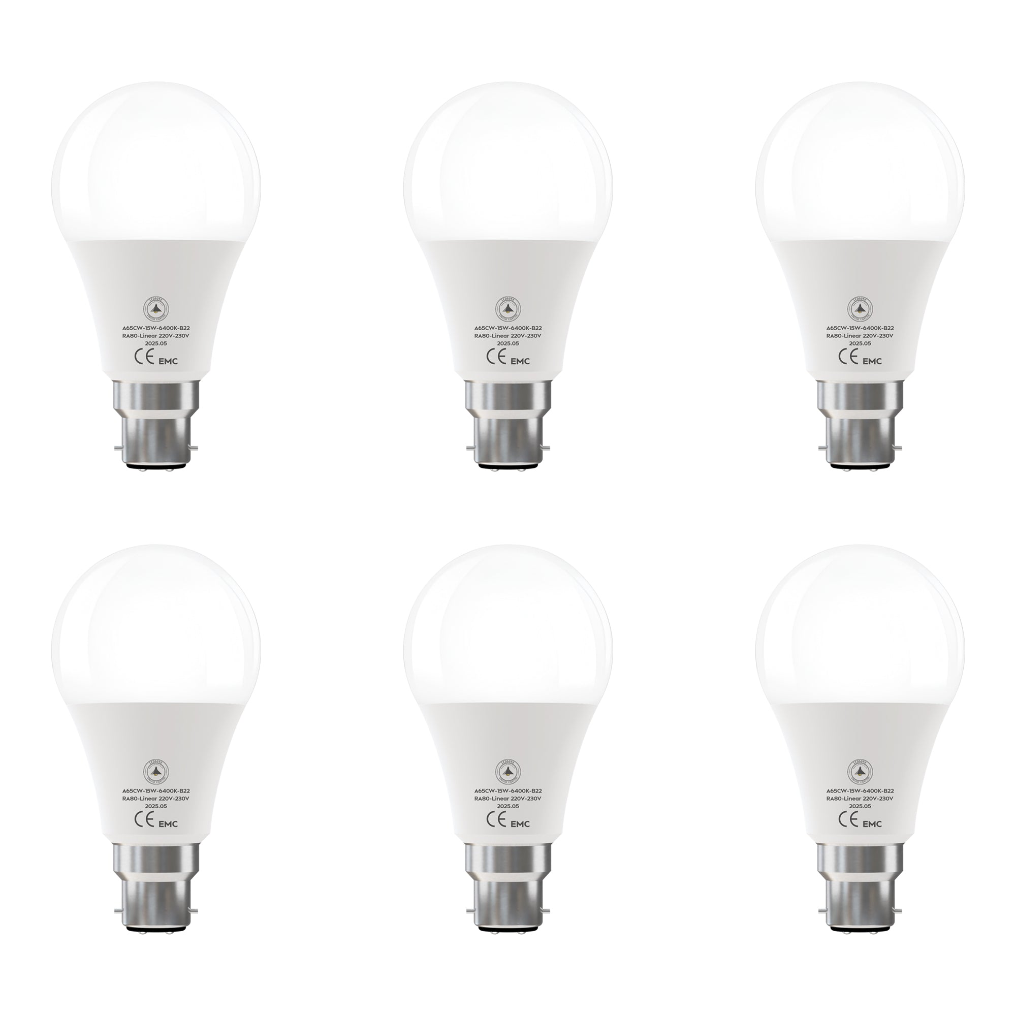 6 Pack LED E27/B22 Non Dimmable 5W-22W Cool White 6400K Energy Saving Bulb~6294