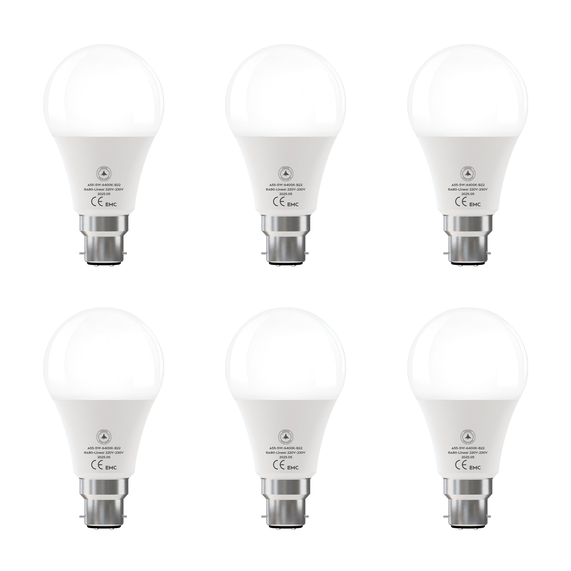 6 Pack LED E27/B22 Non Dimmable 5W-22W Cool White 6400K Energy Saving Bulb~6294