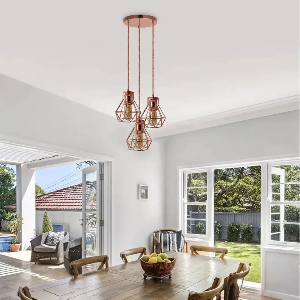 Vintage Industrial Cluster Pendant Lights | E27 Hanging Light~5860