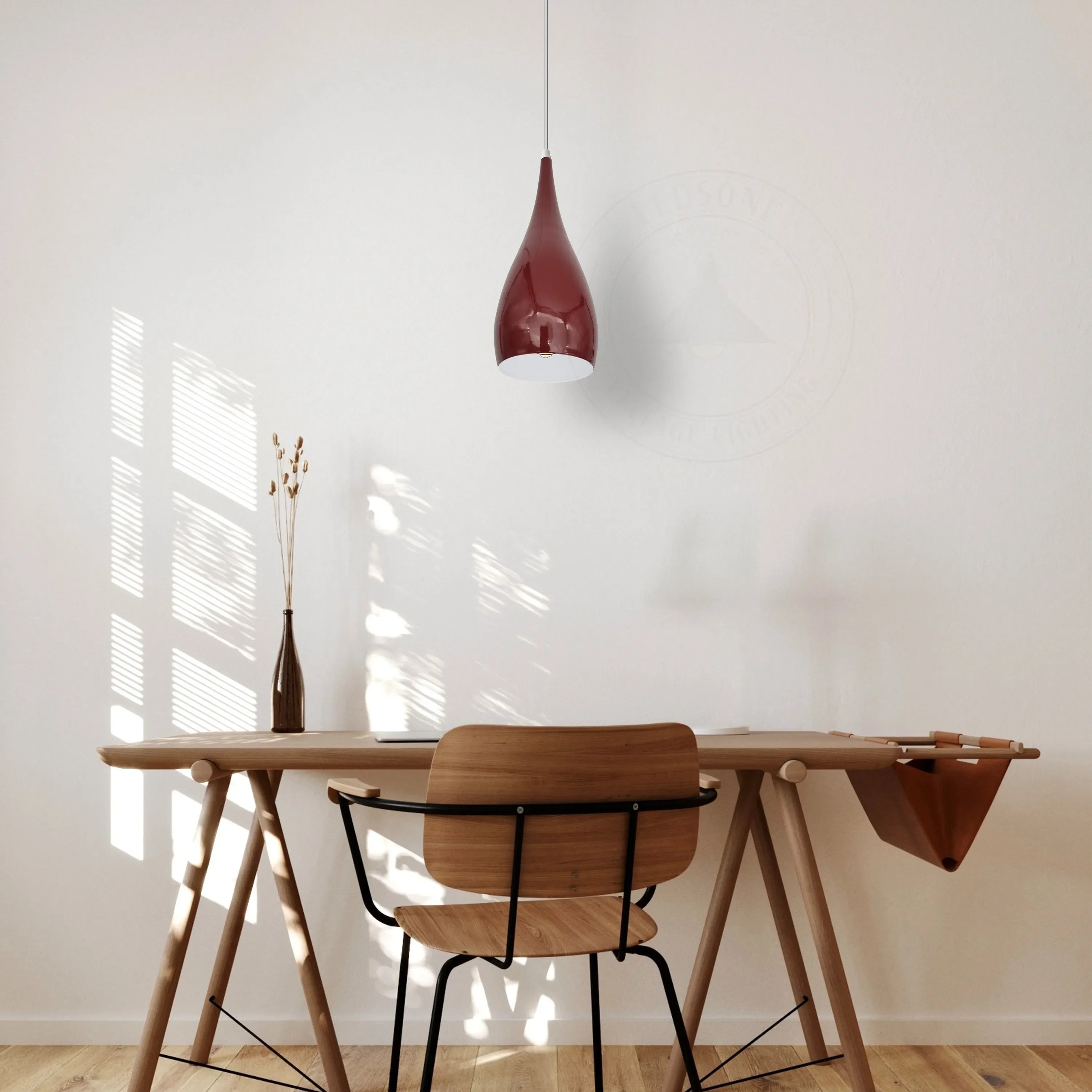 Modern Metal E27 Bugundy Teardrop Pendant Light Hanging Light Fixture ~4402