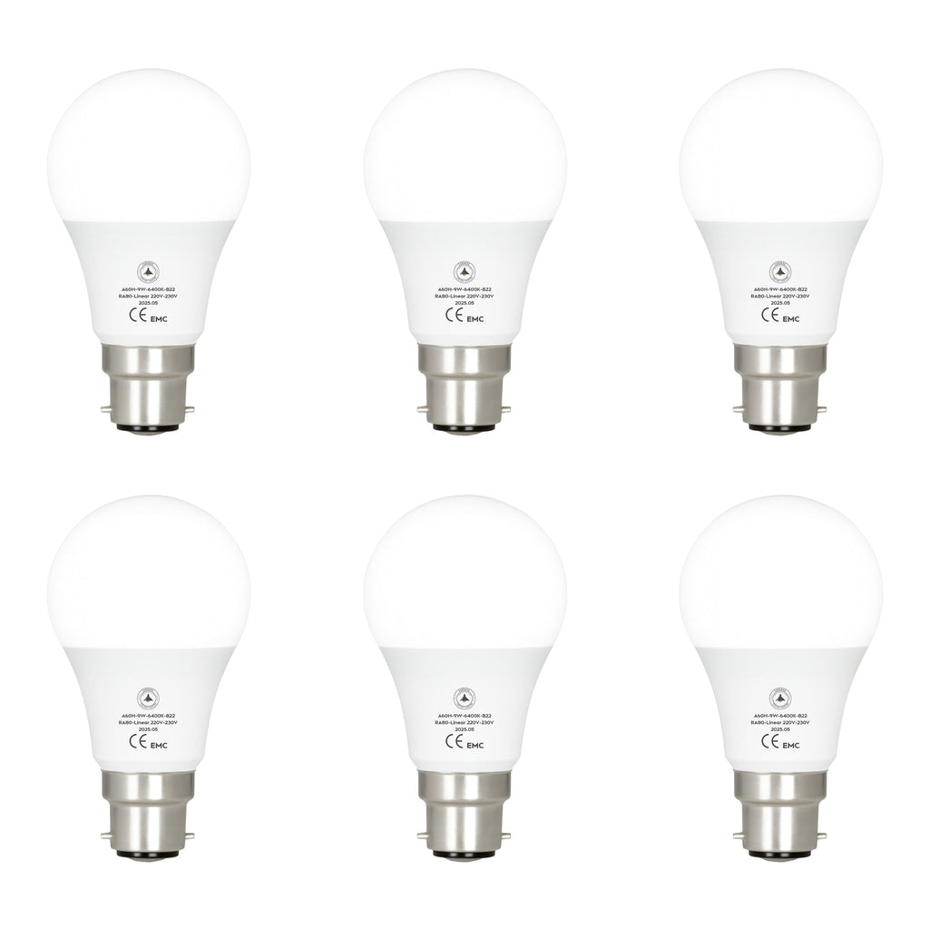6 Pack LED E27/B22 Non Dimmable 5W-22W Cool White 6400K Energy Saving Bulb~6294