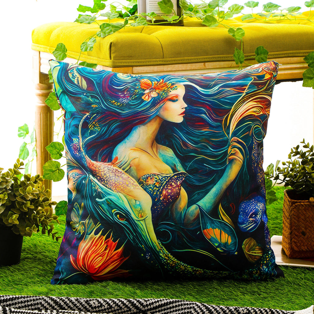 Waterproof Garden Cushion Covers - Marine-Themed Design 1 (Set of 4 - 45x45cm)