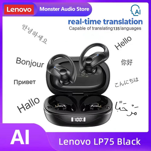Original Lenovo LP75 TWS Bluetooth V5.3 Headphones Wireless LED