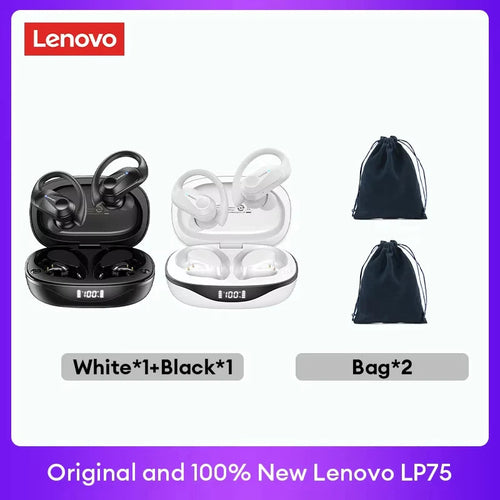 Original Lenovo LP75 TWS Bluetooth V5.3 Headphones Wireless LED
