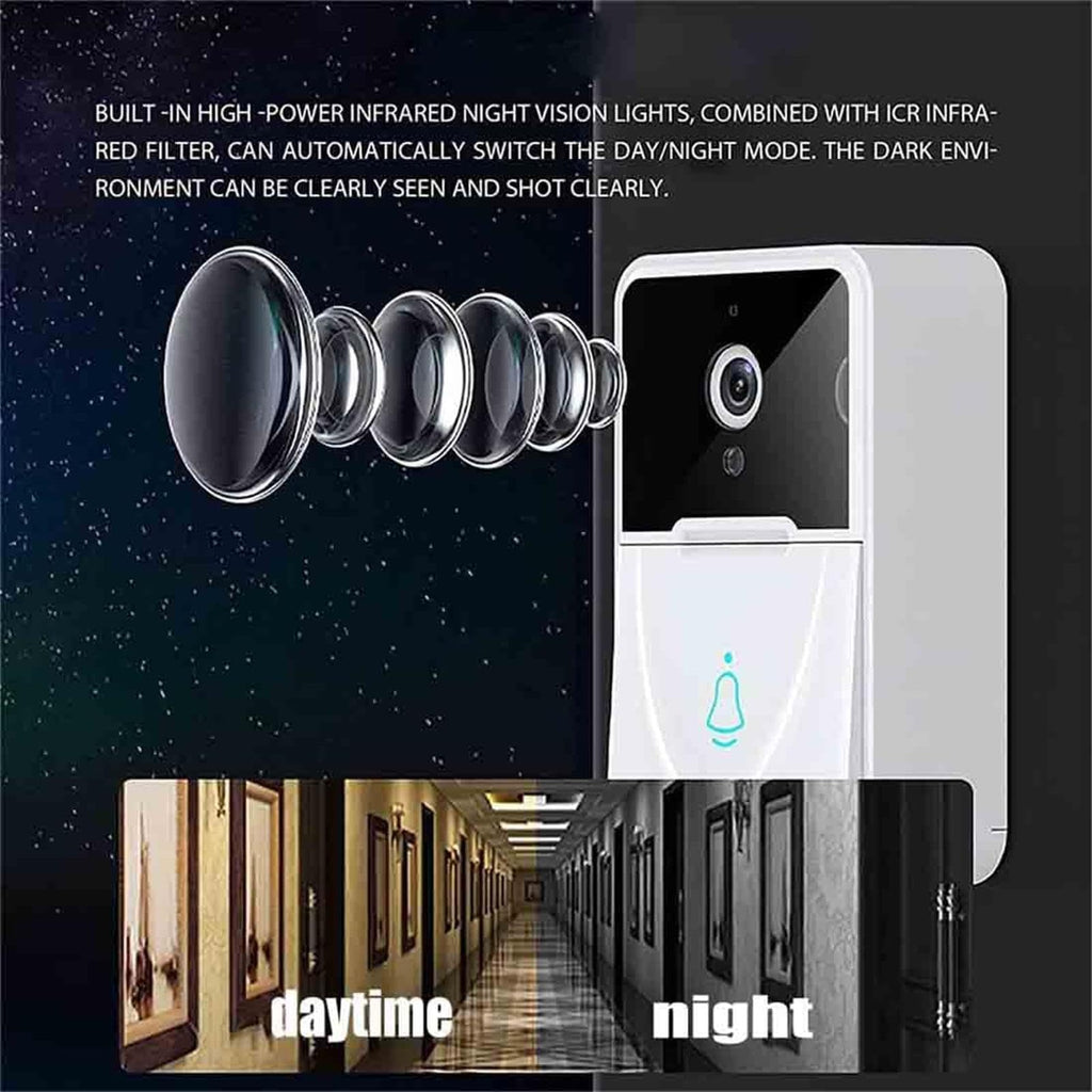 Video Doorbell, Wireless Doorbell WiFi Outdoor HD Camera Intercom, Wireless Video Doorbell with Camera, WiFi Smart Wireless Security Doorbell