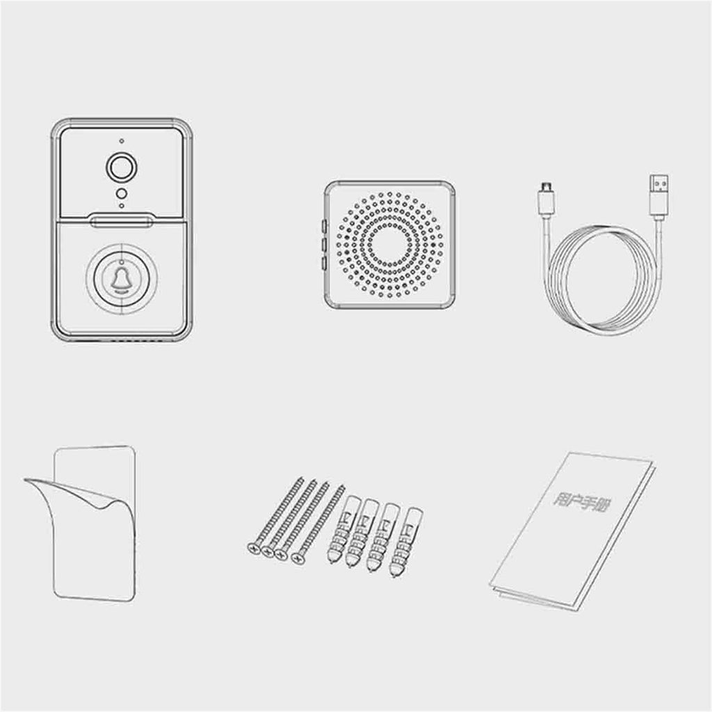 Video Doorbell, Wireless Doorbell WiFi Outdoor HD Camera Intercom, Wireless Video Doorbell with Camera, WiFi Smart Wireless Security Doorbell