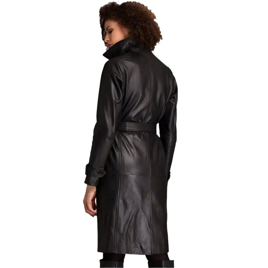 Women's Black Lambskin Leather Coat