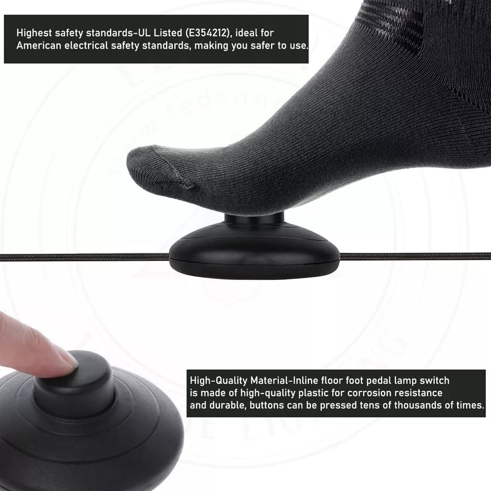 4M Fabric Flex Plug-In Pendant Light Set on/off Foot Switch~6041