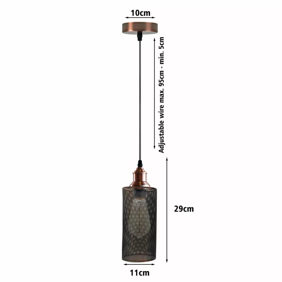 Metal Adjustable Cage Pendant Light - E27 Base  ~1308