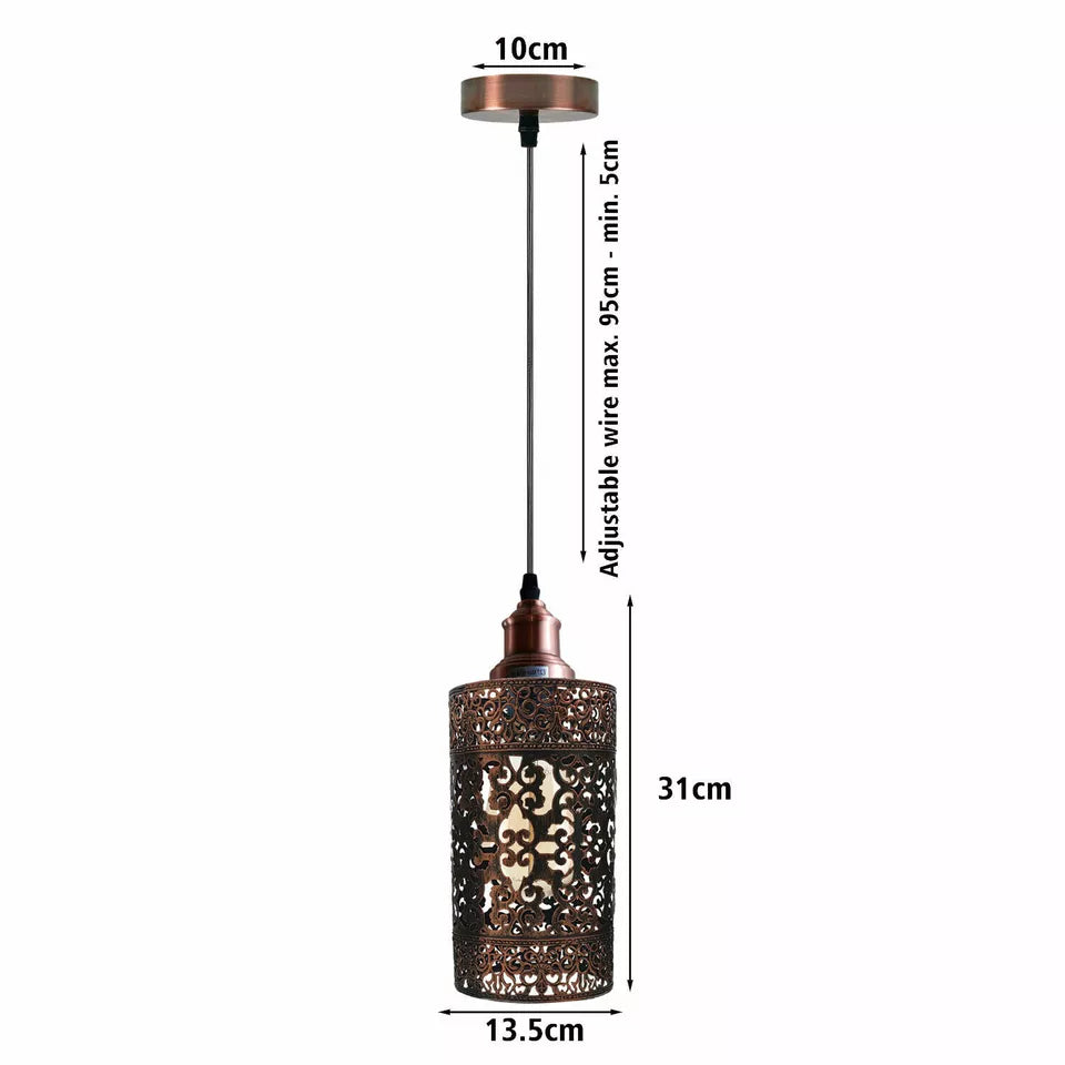 Metal Adjustable Cage Pendant Light - E27 Base  ~1308
