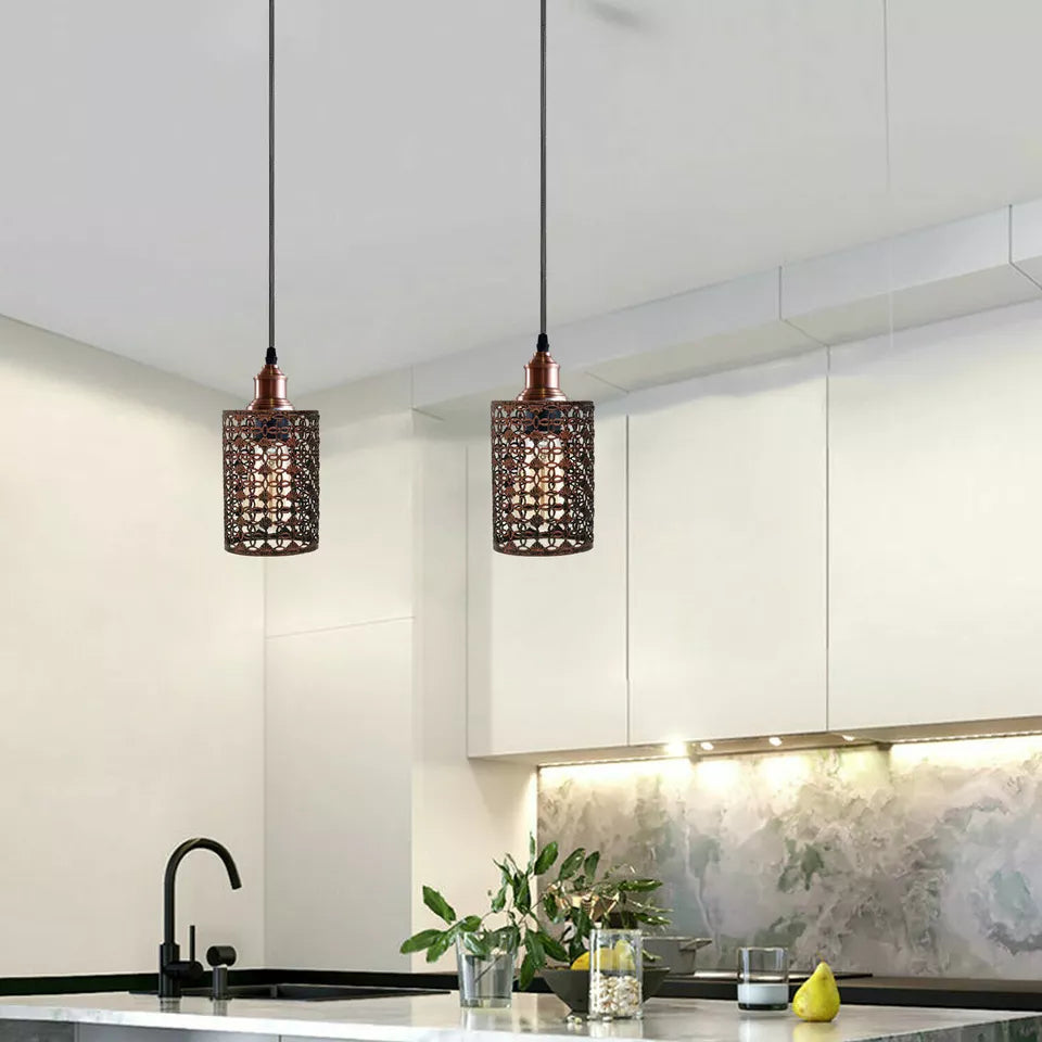 Metal Adjustable Cage Pendant Light - E27 Base  ~1308