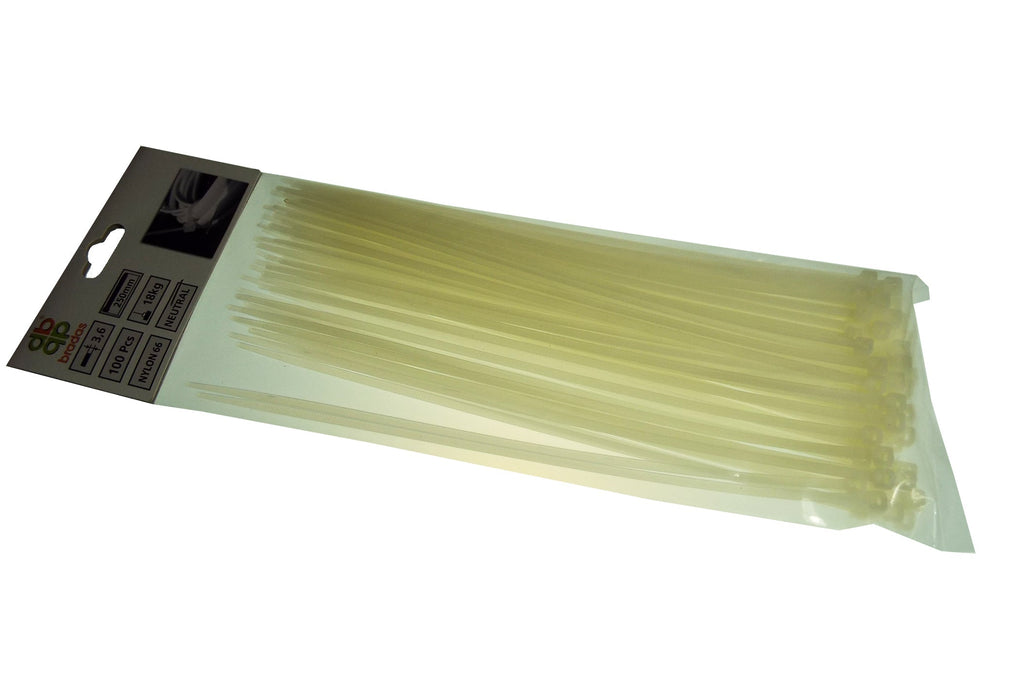 100 Cable Ties (8.8mm x 450mm) Neutral